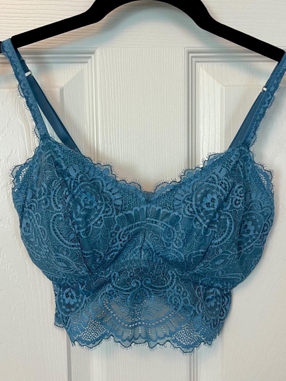 Gilly Hicks Hollister Lace Bralette XS Teal Blue Boho Coquette Romantic